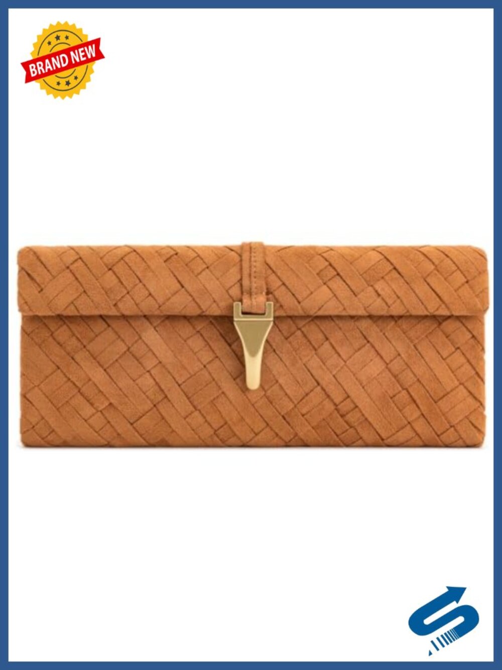 JW PEI Zaria Woven Clutch Faux Suede with Detachable Strap